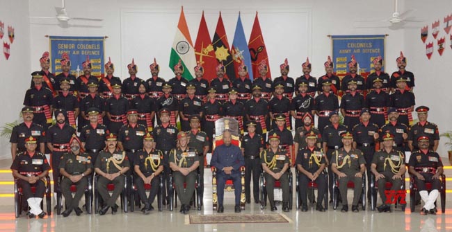 president-of-india-presents-colours-to-corps-of-army-air-defence