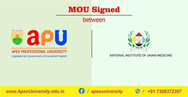 MoU Signed Between Apex Professional University and National Institute of Unani Medicine