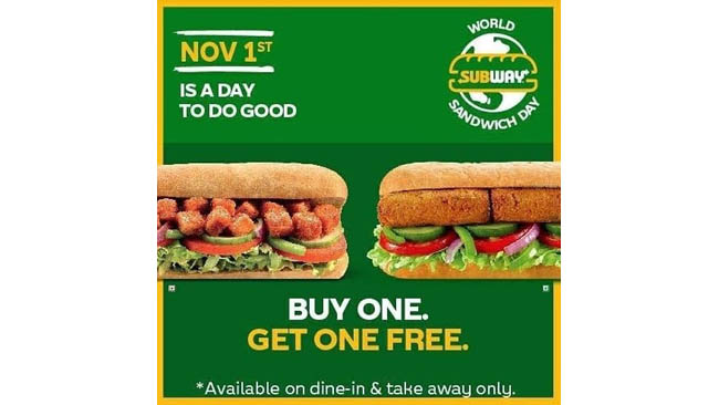 subway-to-celebrate-world-sandwich-day-with-goodcomesback-campaign-and-bogo-offer-on-november-1