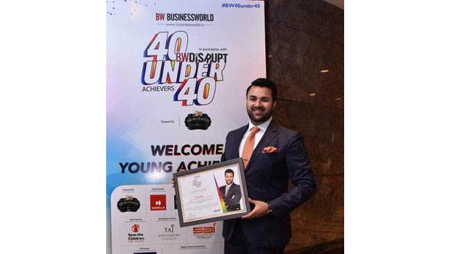 Ryan Pinto, CEO, Ryan Group Awarded Among the Brightest Young Entrepreneur by Businessworld 40 under 4