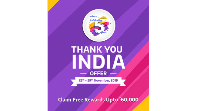 Vivo Brings “Thank You India Offer”- Get Rewards Worth INR 60,000