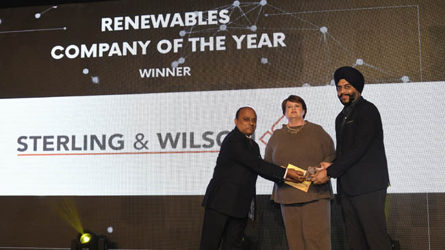 Sterling and Wilson Solar wins ‘Renewable Company of the Year’ at MEED Awards 2019