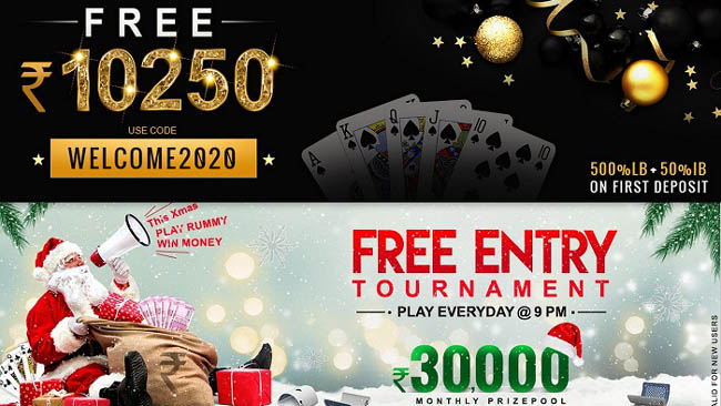 Celebrate X-Mas and New Year With Adda52Rummy: Free Entry Tourneys and Rs 10250 Free on Deposit All December