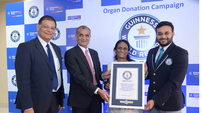 Edelweiss Tokio Life’s Organ Donation Awareness drive creates a new GUINNESS WORLD RECORDS® title