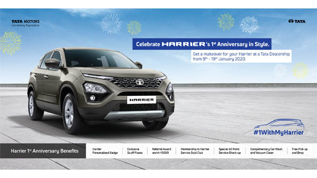 Tata Motors begins celebrations for the 1st Anniversary of Harrier. Rolls out #1WithMyHarrier campaign for existing customers