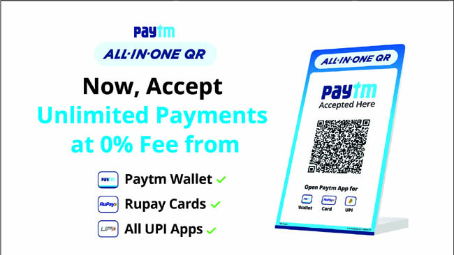 Paytm launches All-in-One QR for merchants with unlimited payments at 0% fee