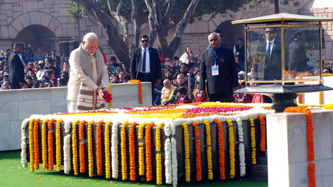 Prime Minister Pays Tributes to the Father of the Nation Mahatma Gandhi on Martyrs Day