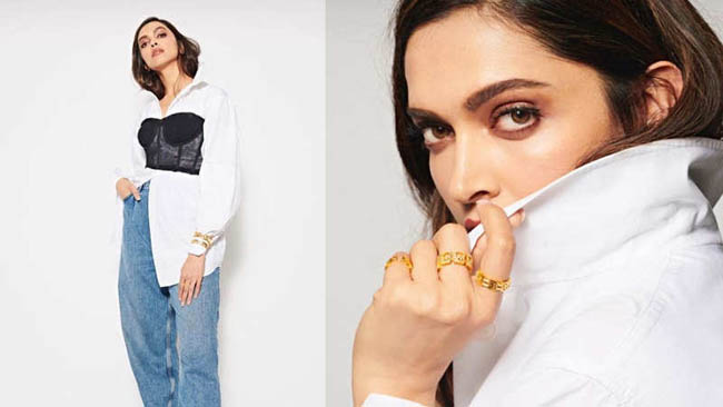 Deepika Padukone strikes a pose in a quirky outfit, Ranveer Singh says ‘You can’t be left alone’