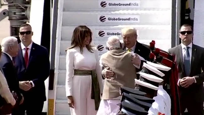 Namaste Trump: US president arrives in Ahmedabad