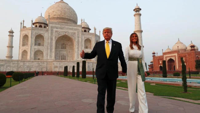 Prez Trump visits Taj Mahal, says monument awe-inspiring