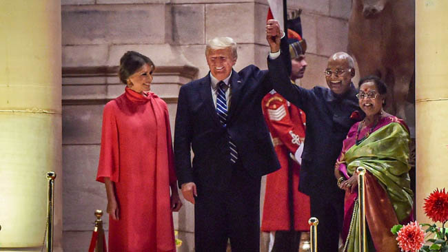 Rashtrapati Bhavan in all its grandeur hosts the Trumps