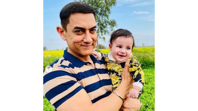 Aamir Khan cuddles with Gippy Grewal’s son Gurbaaz on Laal Singh Chaddha sets