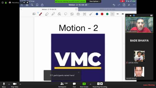 VMC paves the way forward with “Learn From Home” through its Online Live Classes