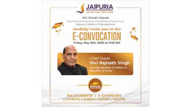 Jaipuria Institute of Management organizes its first-ever E-convocation to felicitate its graduating students