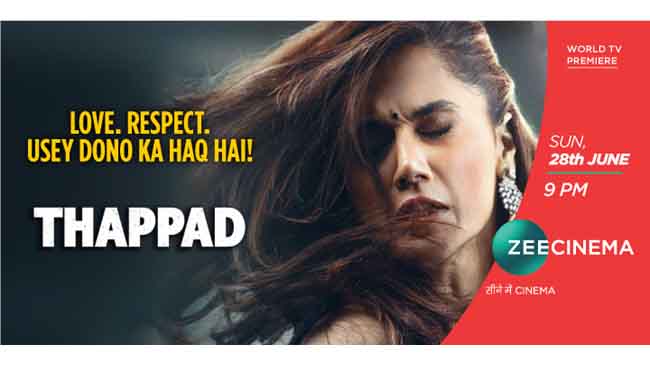 Love. Respect. Everyone Deserves Both! Watch the Zee Cinema-Television Premiere of Thappad, a film that won the hearts of families across India