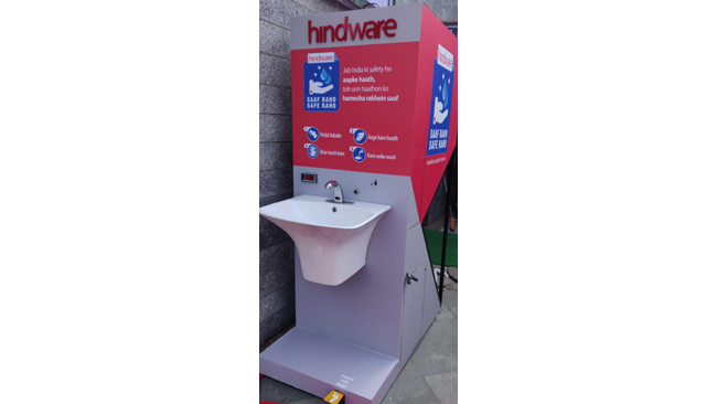 HINDWARE INSTALLS CONTACTLESS HAND WASHING BOOTHS