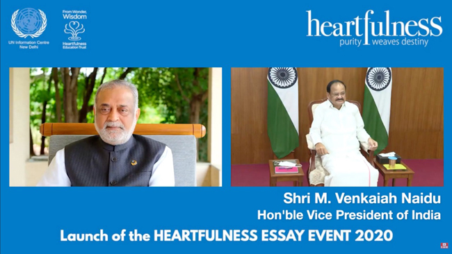 Vice President of India launches Heartfulness Essay Competition