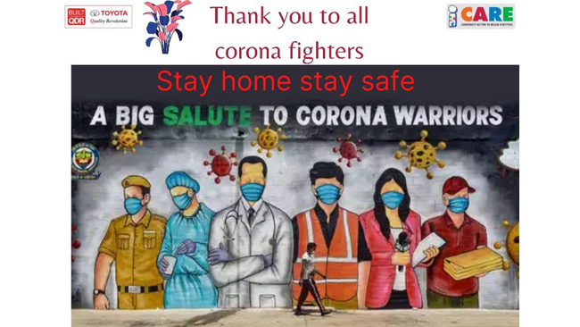 Toyota Kirloskar Motor (TKM) employees come together to express gratitude to healthcare warriors
