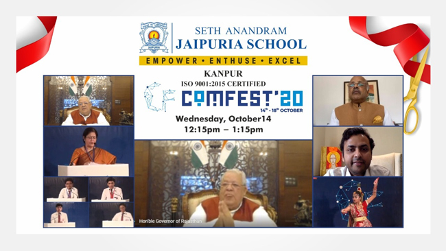 Governor of Rajasthan Shri Kalraj Misra inaugurated Comfest by Seth Anandram Jaipuria School, Kanpur