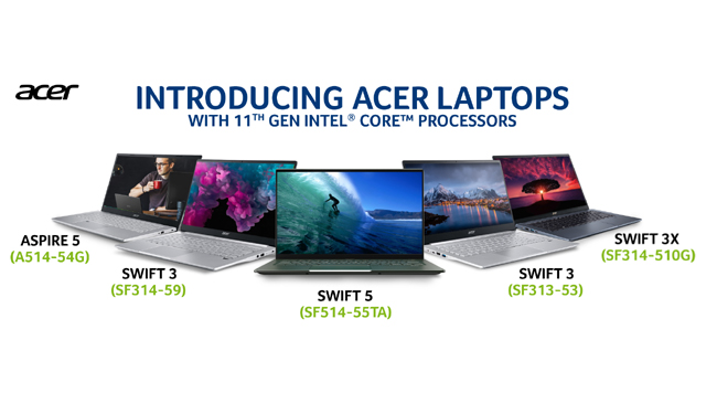 Acer launches FIVE new laptops with 11th Gen Intel Core Processor in India