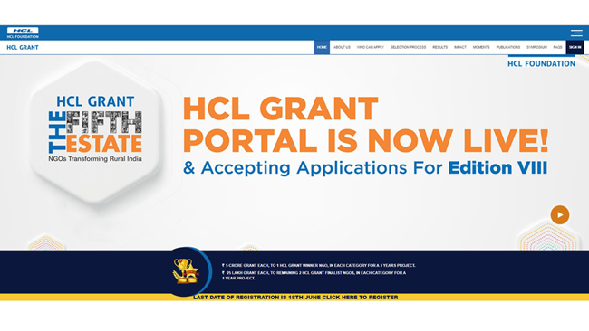 Call for Applications for INR 16.5 Cr HCL Grant Edition VIII; Deadline isJune 18, 2022