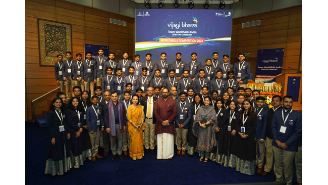 team-india-gets-a-big-send-off-for-46thworldskills-competition-58-candidates-to-compete-in-52-skills-across-15-countries
