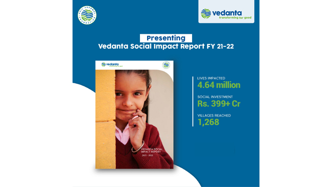 Vedanta’s CSR spends jumps up by 24%, spent INR 399 crore in FY22