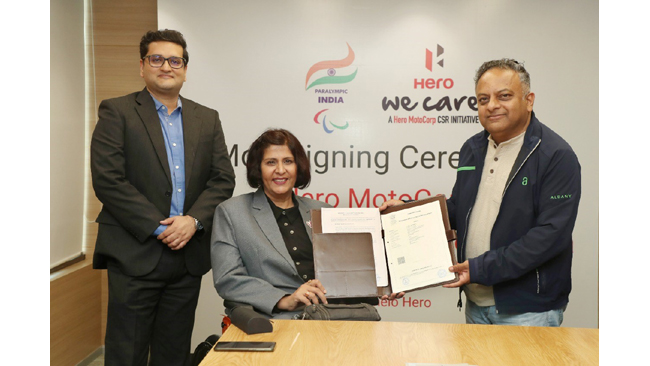 HERO MOTOCORP PARTNERS WITH PARALYMPIC COMMITTEE OF INDIA to provide training and coaching facilities for para-athletes