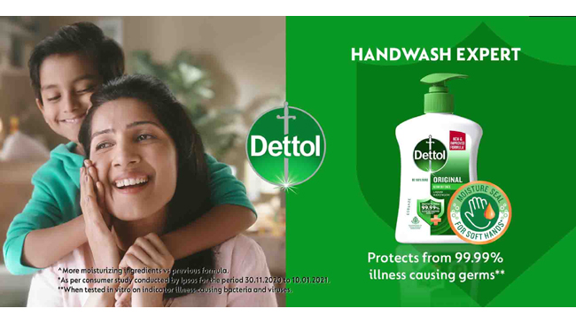 New Dettol Liquid Handwash provides 99.99% protection with moisture seal formula