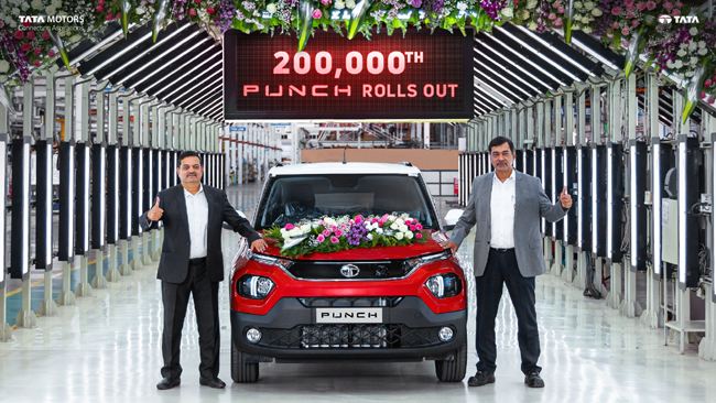 Tata Punch Reaches the 200,000th Production Milestone in just 20 Months since Launch