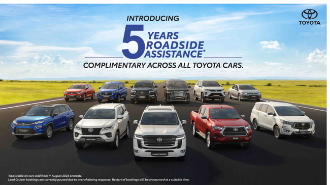 Toyota Kirloskar Motor offers 5 Years of Complimentary Roadside Assistance Program for Superior Customer Convenience