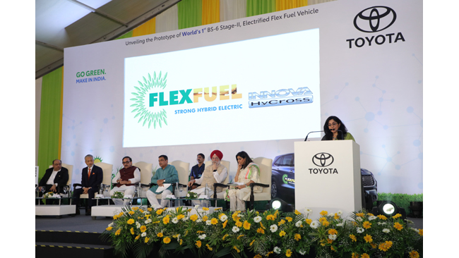 Toyota Kirloskar Motor Unveils Prototype of the World's First BS6 (StageII) Electrified Flex Fuel Vehicle, contributing towards realising national goals
