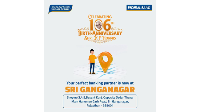Federal Bank opens7 New Branches on its Founders’ Day