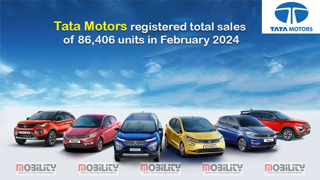 Tata Motors registered total sales of 86,406 units in February 2024