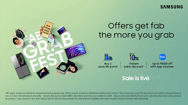 Samsung’s 'Fab Grab Fest' is back with Unbeatable Offers on Smartphones, TVs, Laptops, and Digital Appliances on Samsung.com and Samsung Exclusive Stores