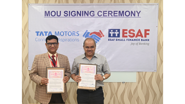 Tata Motors signs MoU with ESAF Small Finance Bank for commercial vehicle financing