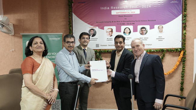 institute-of-development-studies-jaipur-and-springer-nature-conducts-discussion-on-research-integrity-and-its-role-in-strengthening-social-science-research-at-idsj-as-part-of-its-india-research-tour-2024