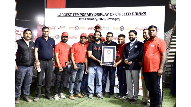 coca-cola-india-slmg-beverages-make-history-with-guinness-world-record-for-its-250ft-cooler-wall-at-maha-kumbh-2025